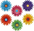 hogardeck Metal Flower Wall Decor for Indoor Outdoor, Kitchen Decor Floral Metal Wall Art, Wall Decor for Bathroom, Living Room, Porch, Garden, Yard, Backyard （6 Pcs 8'' ）