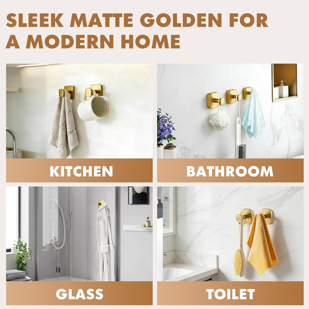 Suction Cup Hooks, Heavy Duty No Drill for Bathroom Shower Towel