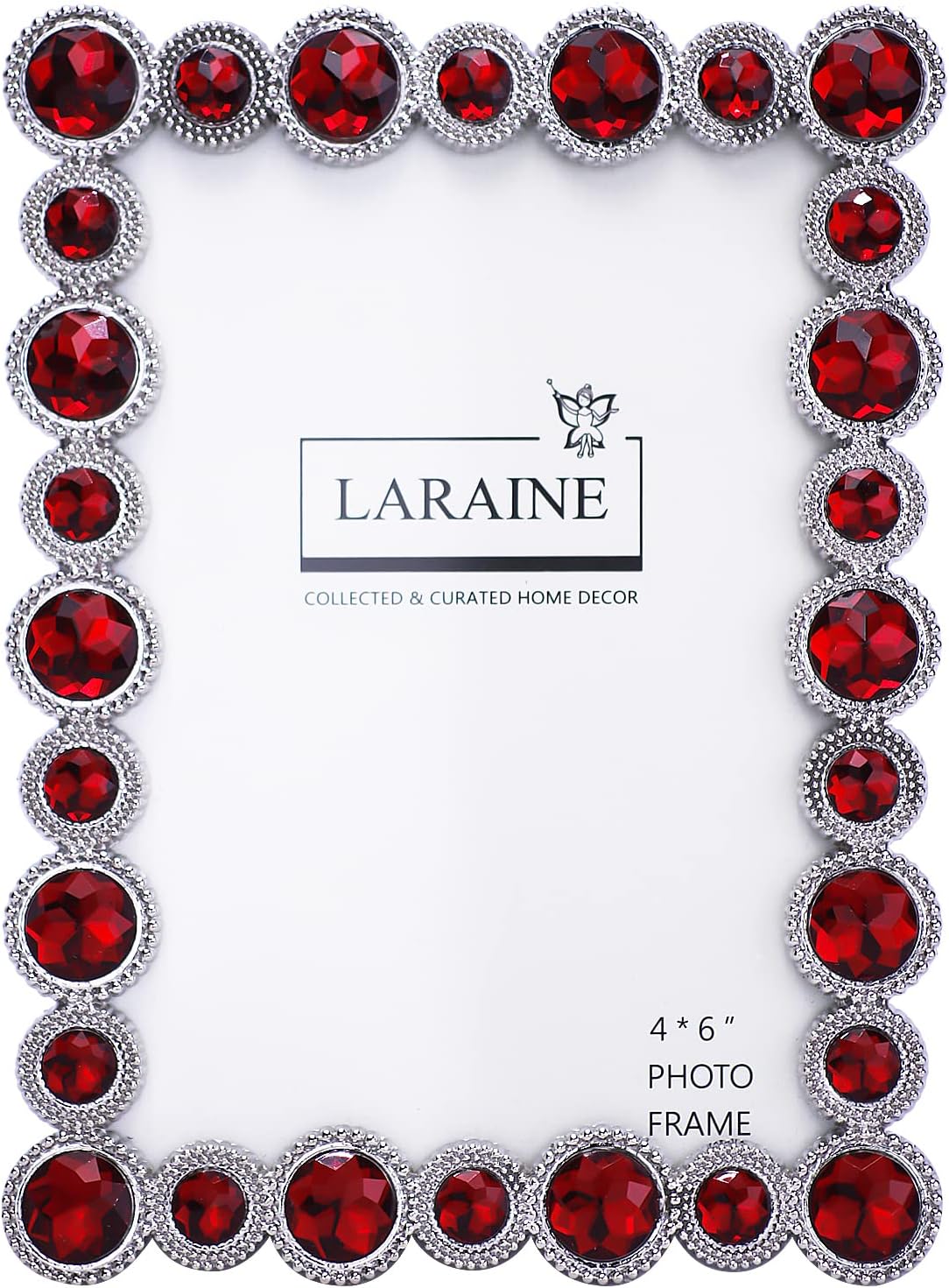 LARAINE Picture Photo Frame 4x6 Crystal Metal High Definition (Red, 4x6)