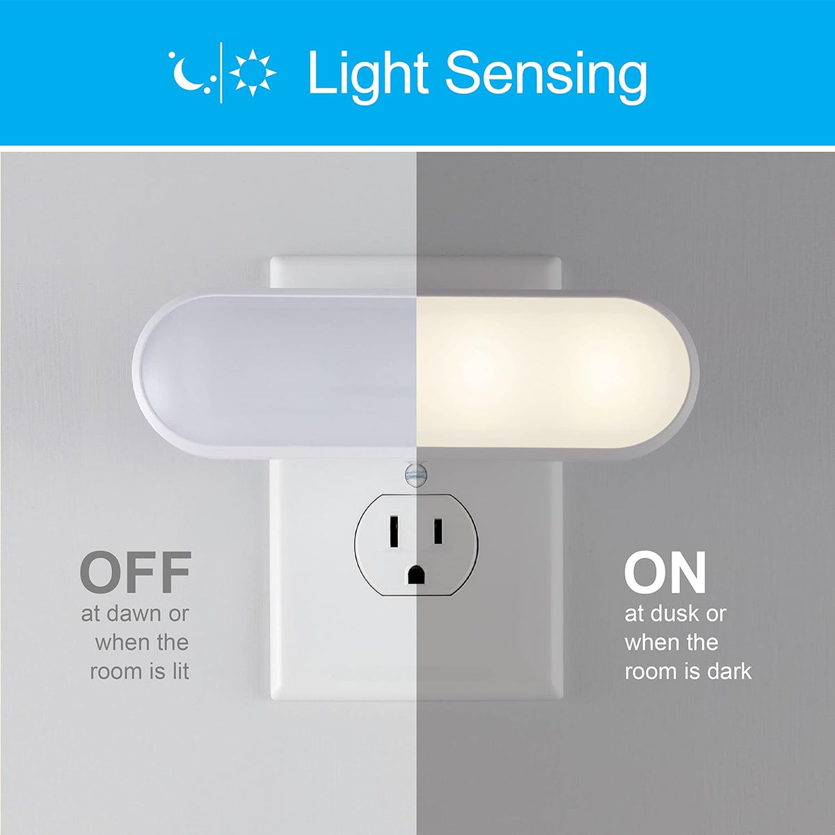 GE Ultrabrite Plug in LED Night Light Bar with On/Off/Auto Switch