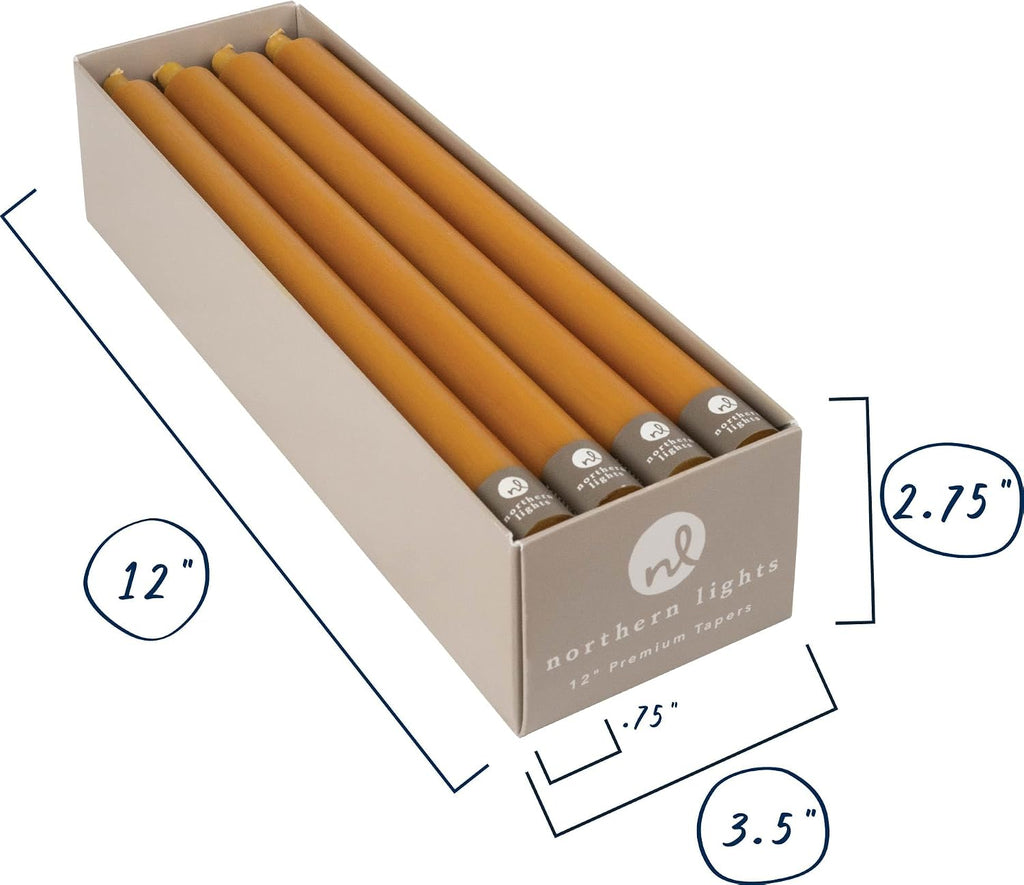 Northern Lights Candles - 12" 12pk Tapers - Caramel - 72780