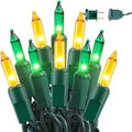 BrizLabs Christmas Lights, 100 Count 19.7ft Yellow & Green String Lights
