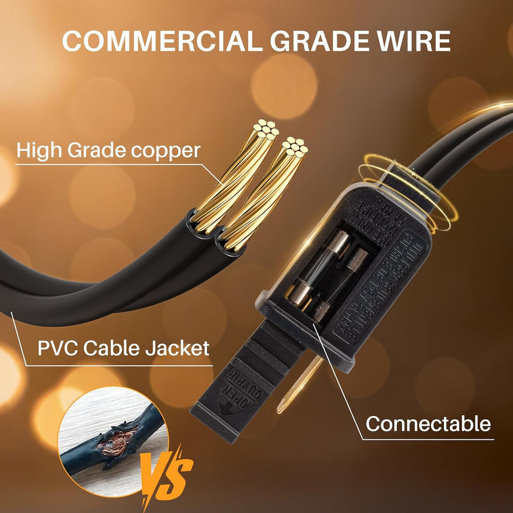 25 FT 2700K Outdoor String Lights,13 Plastic Edison Bulbs, E12 Base