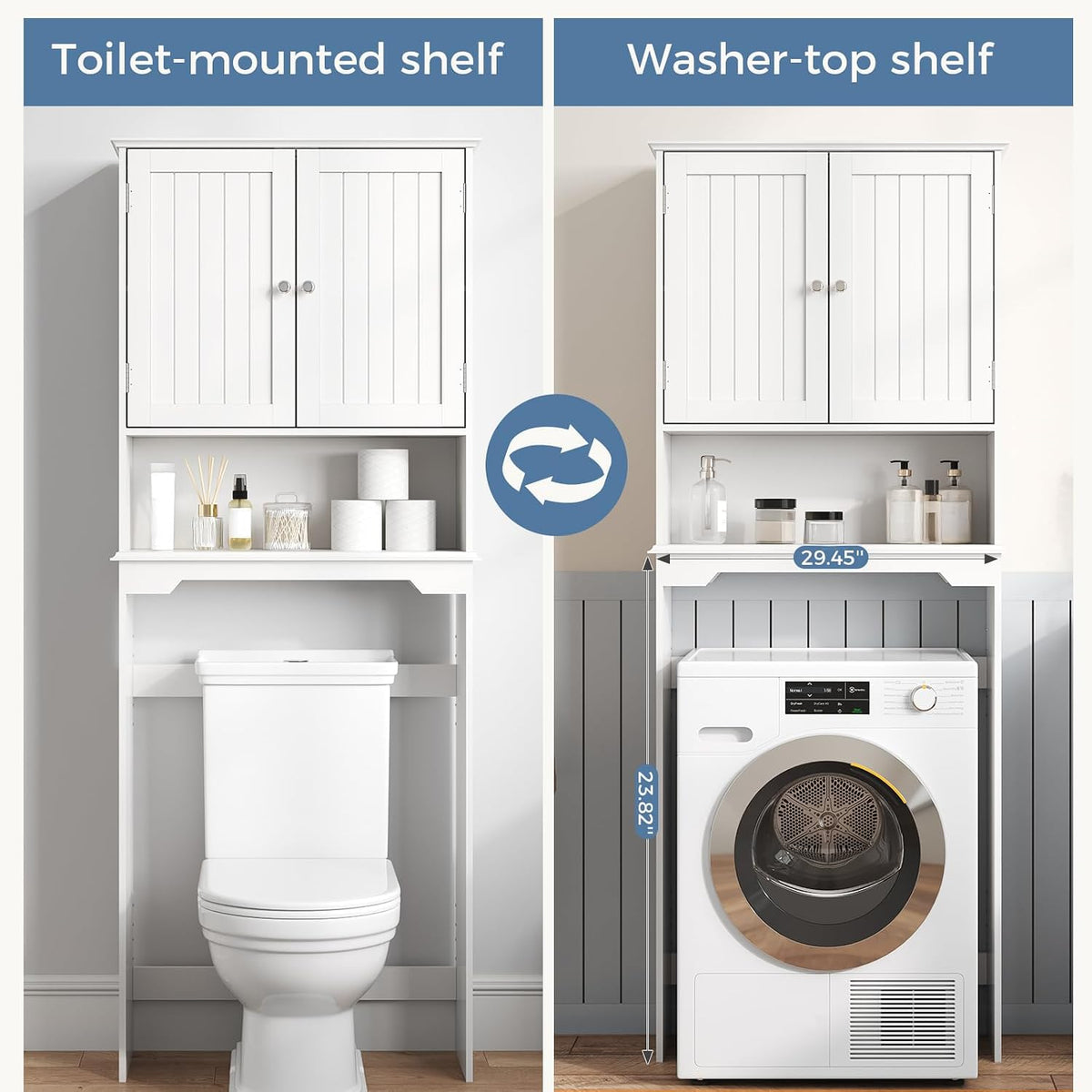 DUMOS Over the Toilet Storage Cabinet with Double Doors, Bathroom Storage