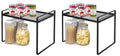 Cabinet Shelf, 13" Kitchen Counter Shelf, Metal Wire Stackable Cupboard Spice Rack, Space Saving Countertop Orgainzer and Storage Rack Shelves for Kitchen Pantry Bathroom (Pack of 2)