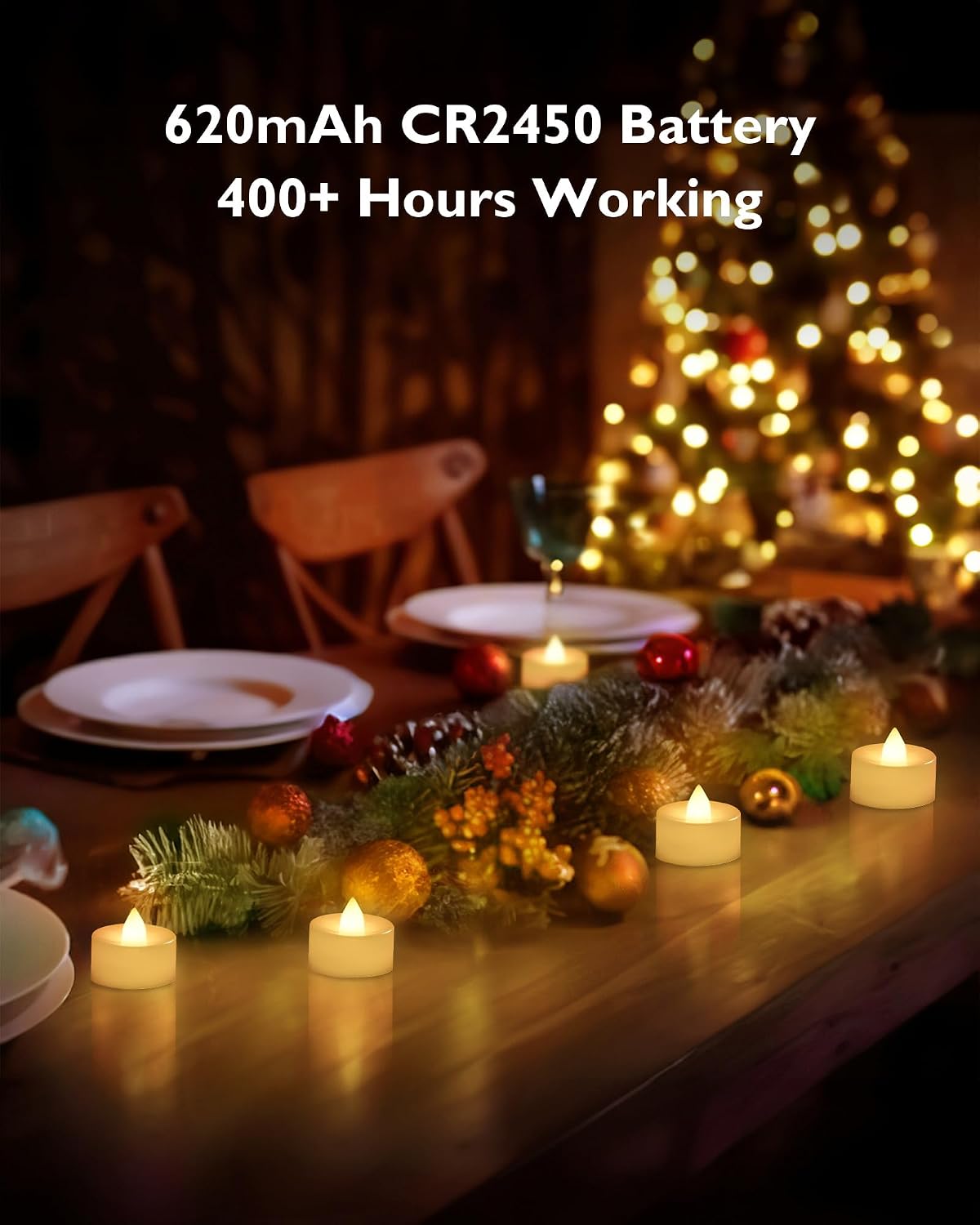 BEICHI 12Pcs Flameless LED Tea Lights with Remote & Timer,Ivory Base,400Hrs