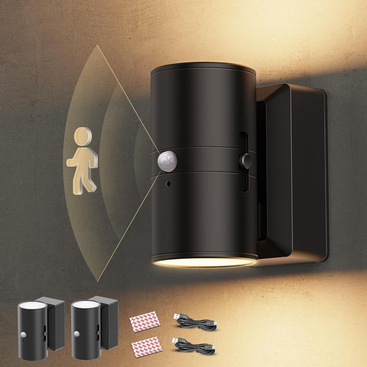 L LOHAS LED Motion Sensor Night Light, Rechargeable Night Light