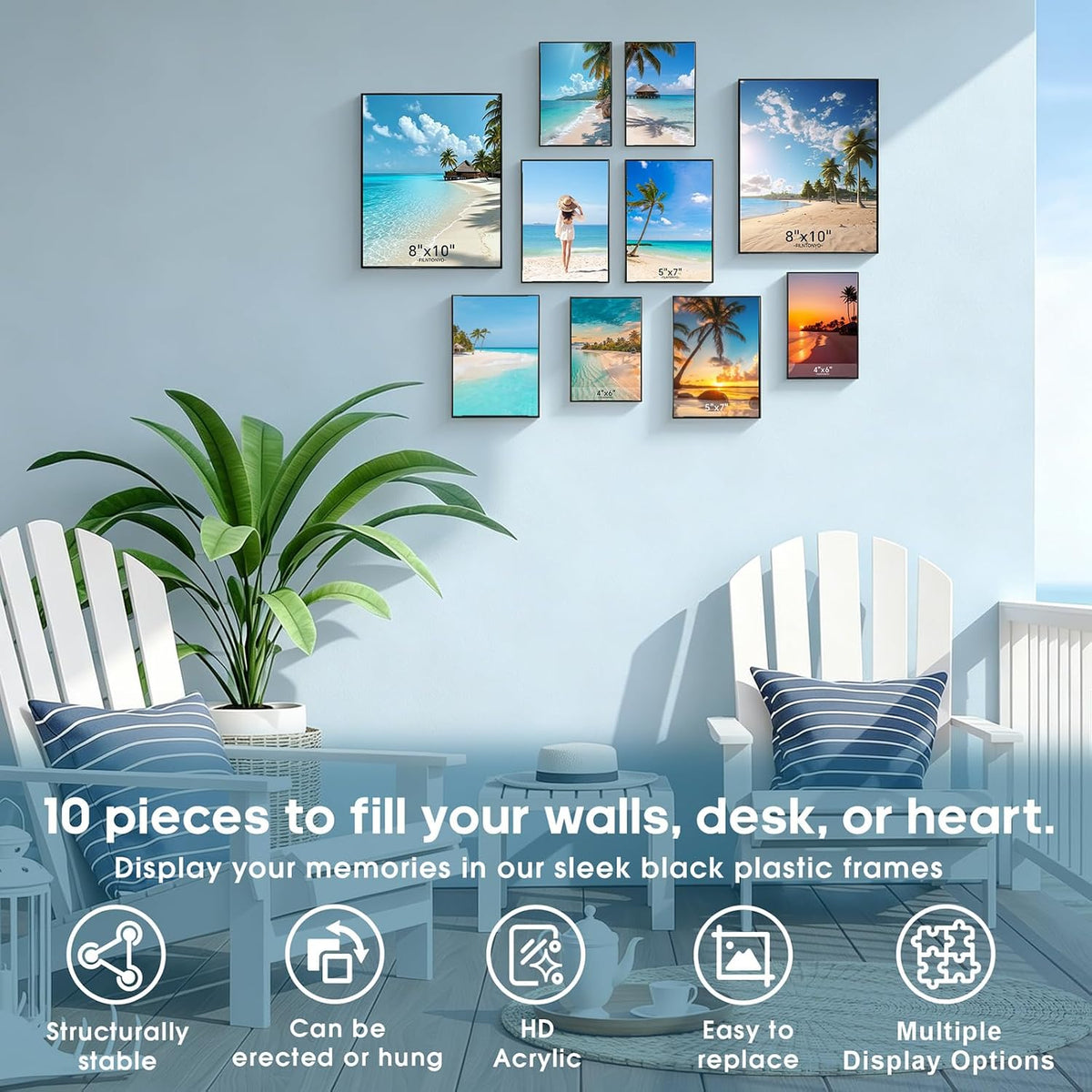 10 Pack Picture Frames Collage Wall Decor