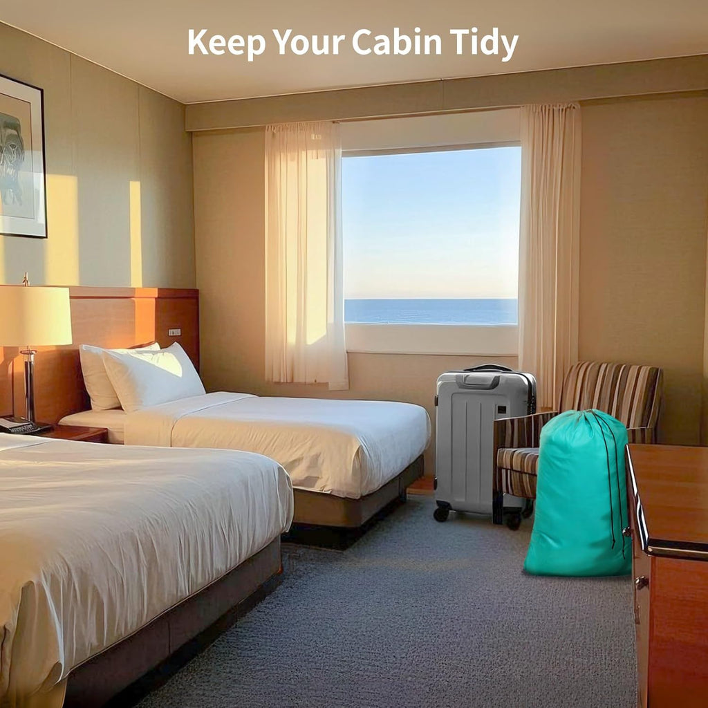 Travel Laundry Bags 2 Pack - Dirty Clothes Travel Bag for Cruise, 24x36 in