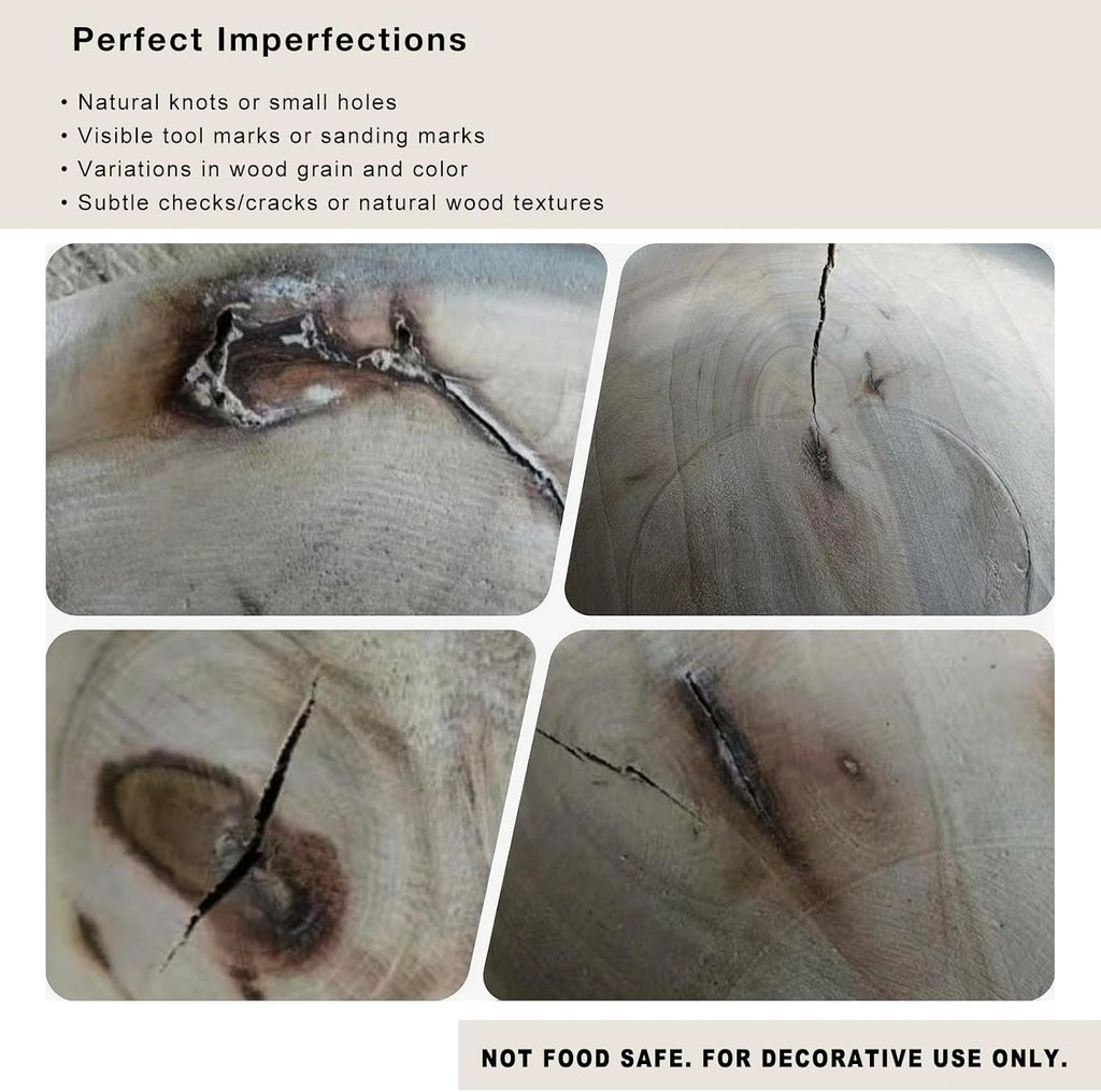Wooden Decorative Bowl, Farmhouse Centerpiece (Black)