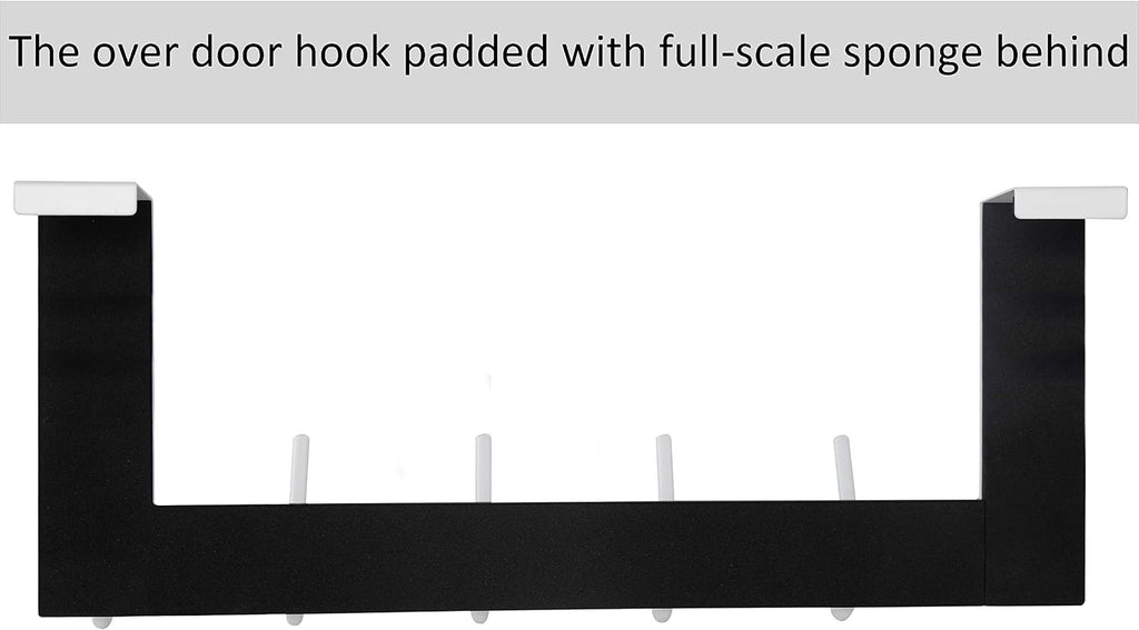 WEBI Over The Door Hooks,Door Hanger Over The Door Towel Rack,Door Coat Towel Hanger Door Coat Rack 6 Hooks for Hanging Clothes,Jacket,Hats,Bathroom,White,2 Packs