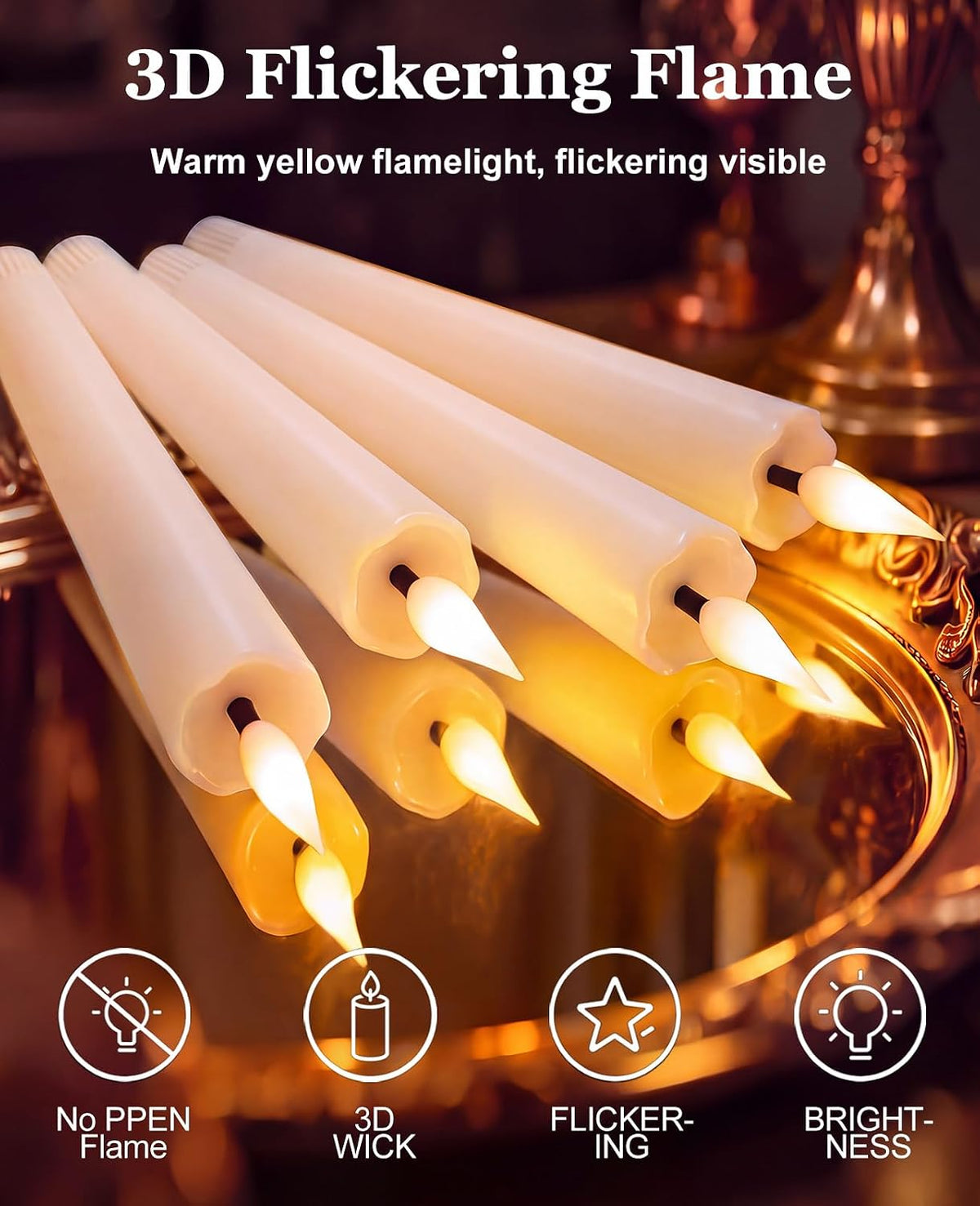 10 Pack Window Candles Battery Operated with Sensor Dusk to Dawn & Remote