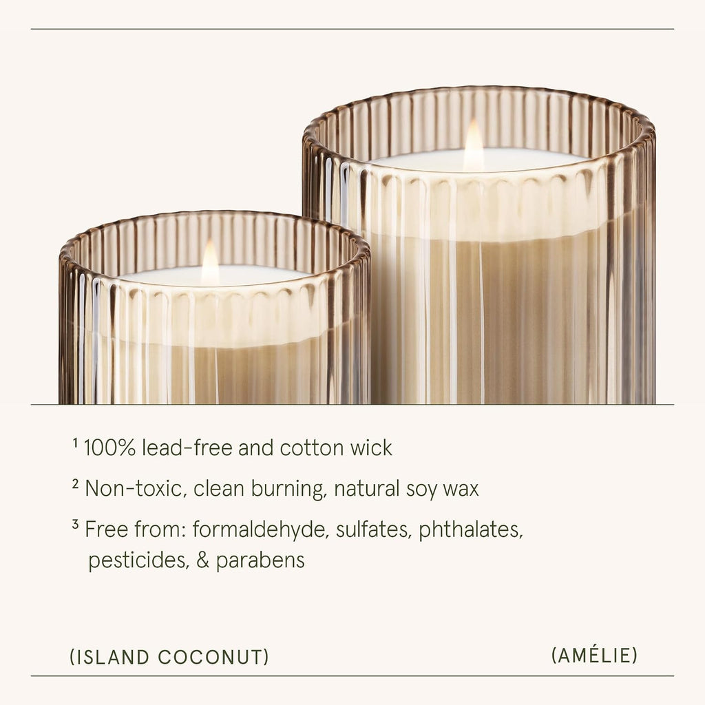 LA JOLIE MUSE Island Coconut Vanilla Scented Candles for Home, Natural Soy