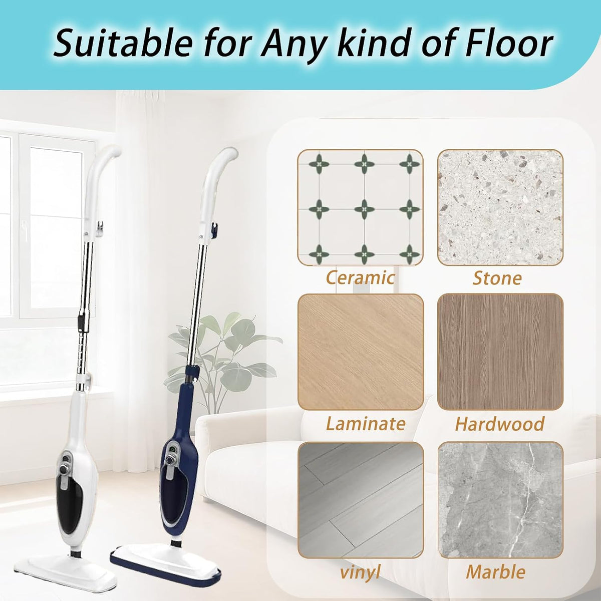 Steam Mop Pads, 4 Pack Microfiber Washable Replacements