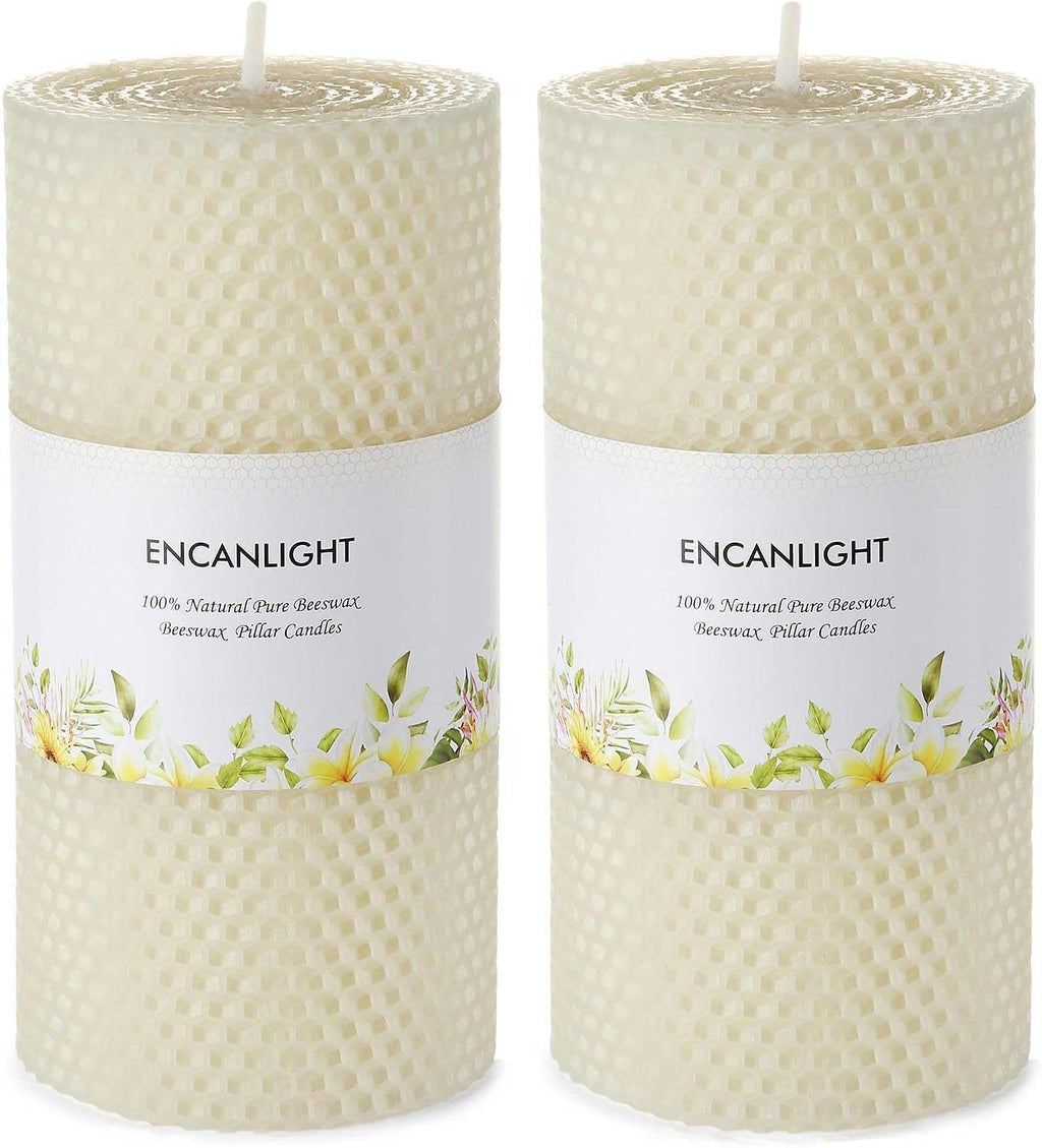3x6 Inch Pure Natural White Honeycamb Beewaxs Pillar Candle Rolled Candles