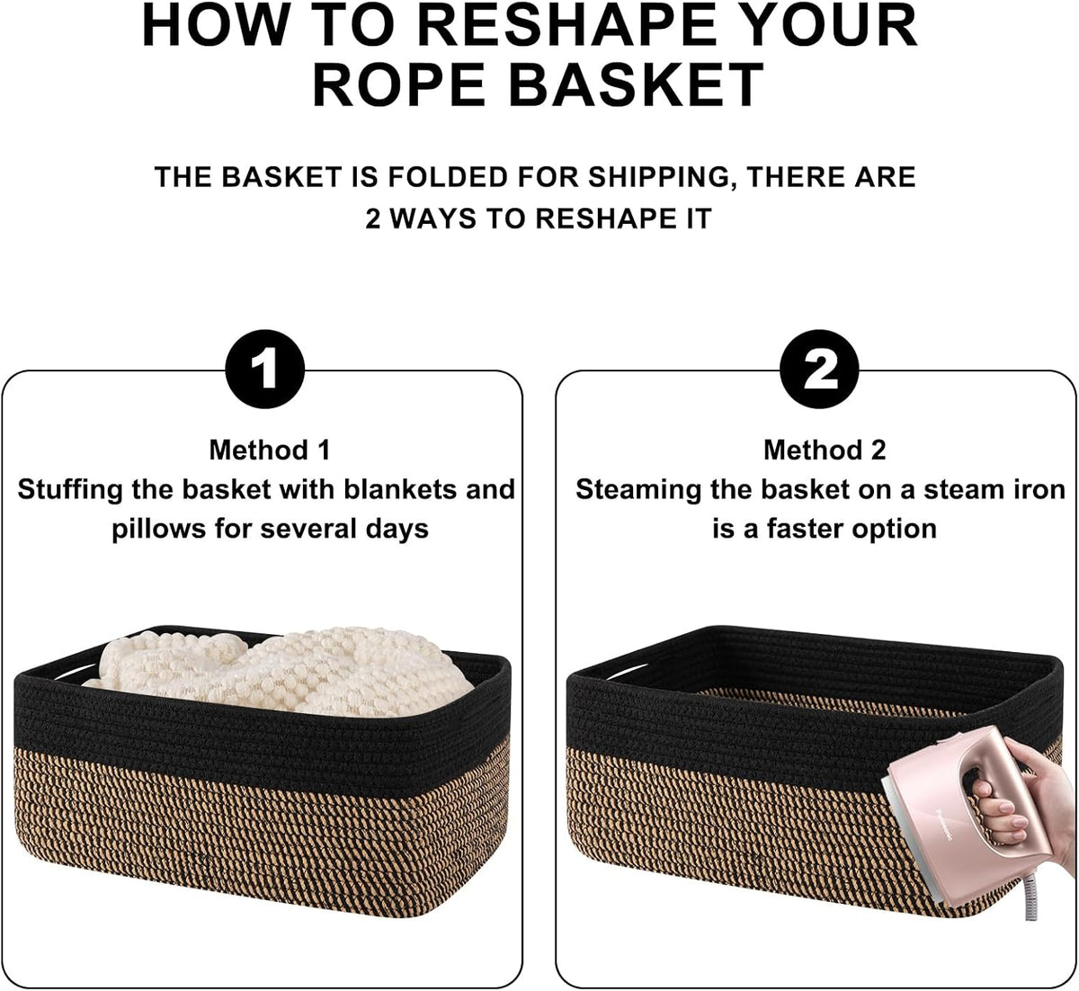 OIASKET Storage Baskets for Organizing 3 Pack, Woven Baskets for Shelves,
