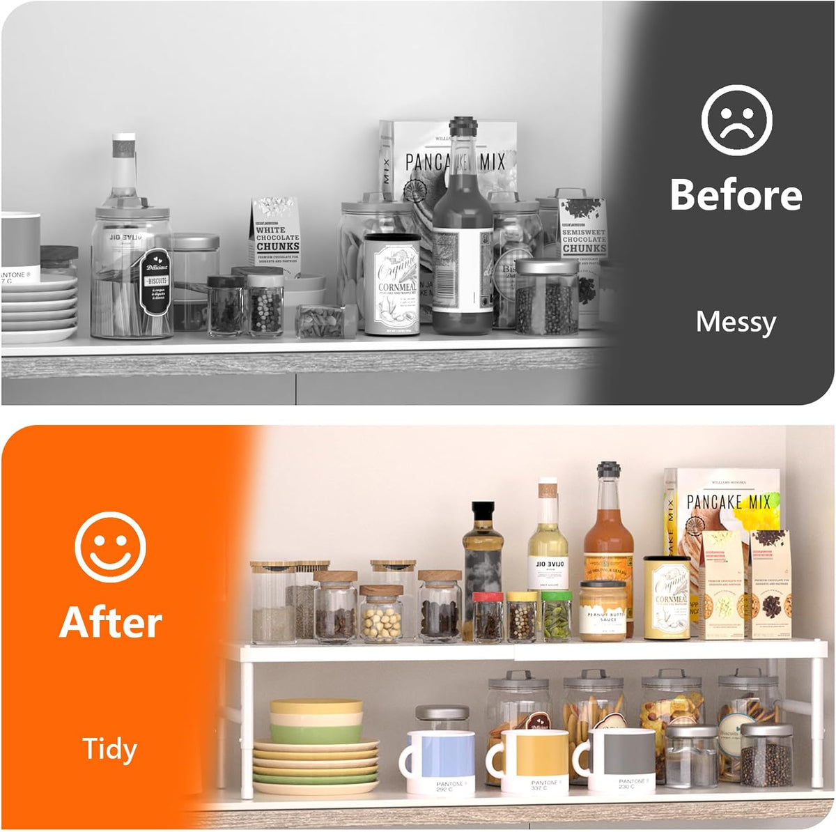 Kitchen cabinet organizer shelf,Spice Racks,Counter Shelf for Cabinets