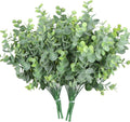 6Pcs Artificial Eucalyptus Stems Outdoor Plants Farmhouse Plastic Greenery