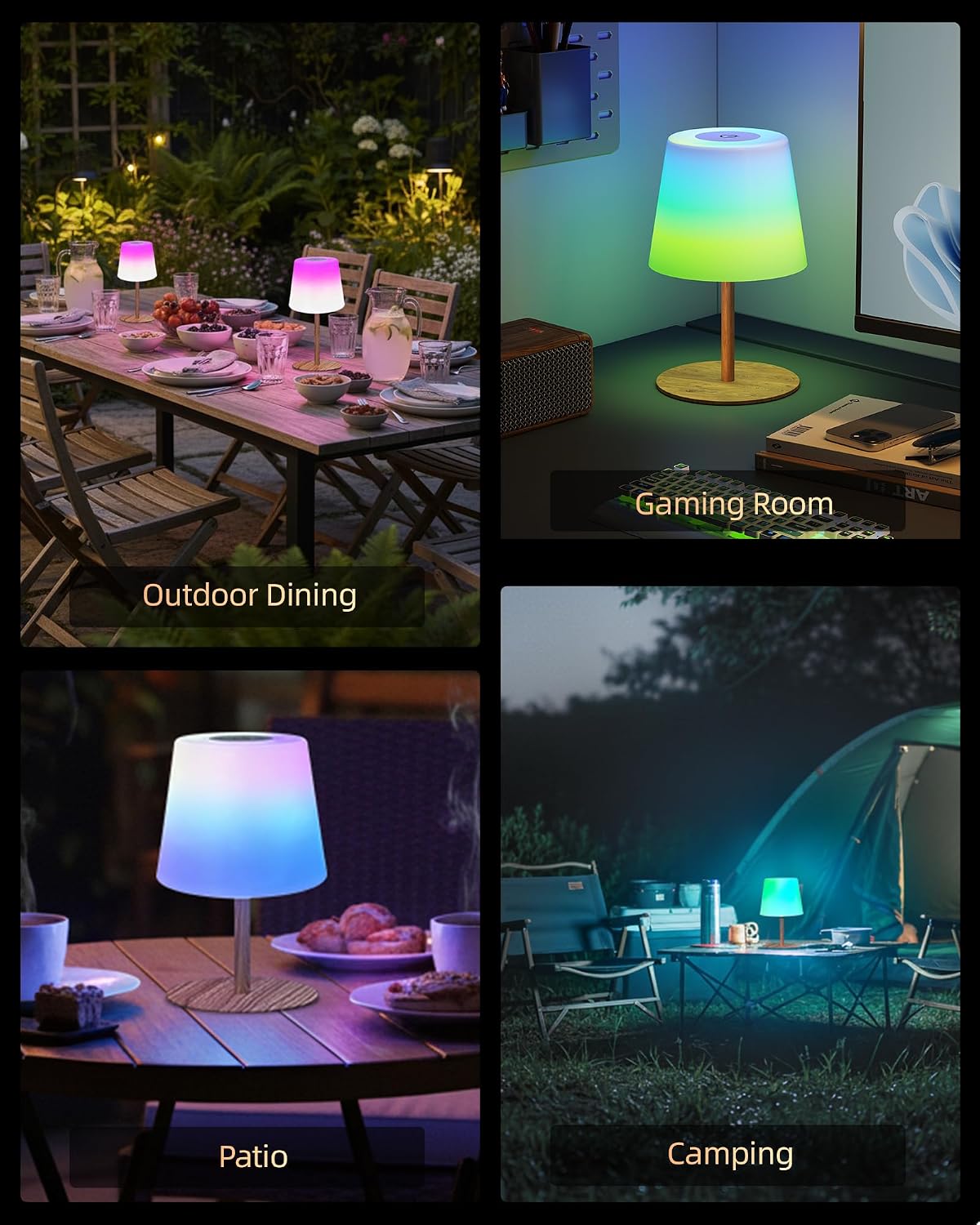 EZVALO RGB Shower Lamp, Waterproof Rechargeable Shower Light with Remote