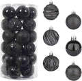 Sattiyrch Christmas Ball Ornaments 30ct, 60mm/2.36" Shatterproof Plastic Decorative Xmas Balls Ornaments Set (Black)