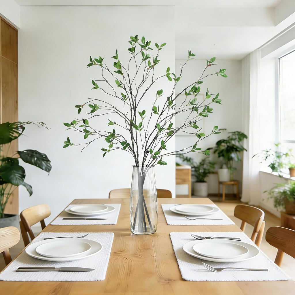 LFF 5Pcs Artificial Greenery Stems, 34" Faux Ficus Leaves Branches