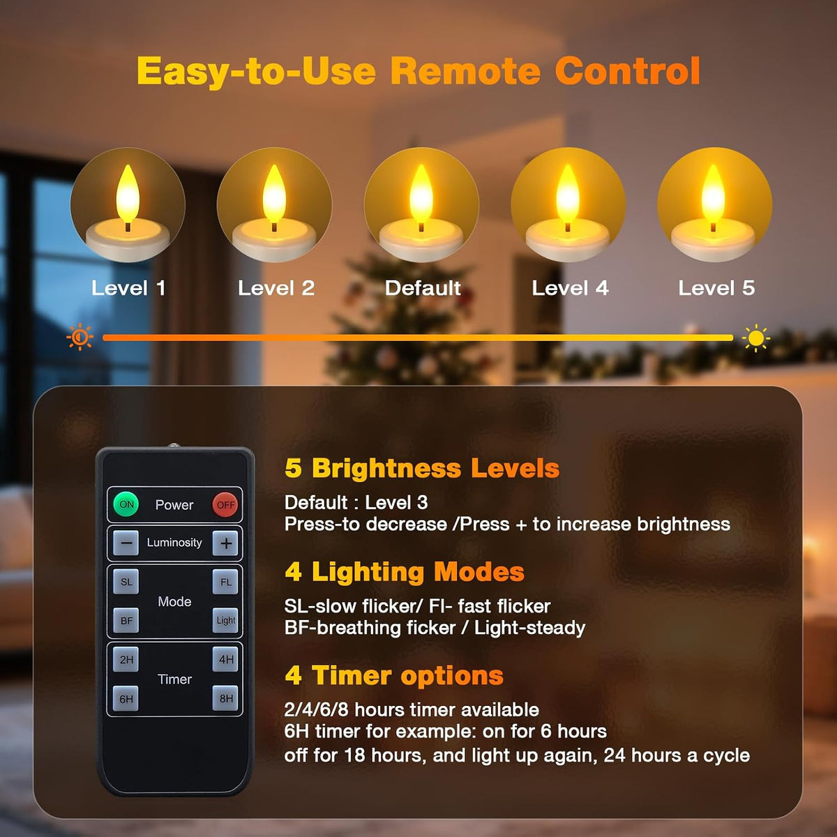 Yme Waterproof Rechargeable Tea Lights with Remote,Magnetic Charger Base
