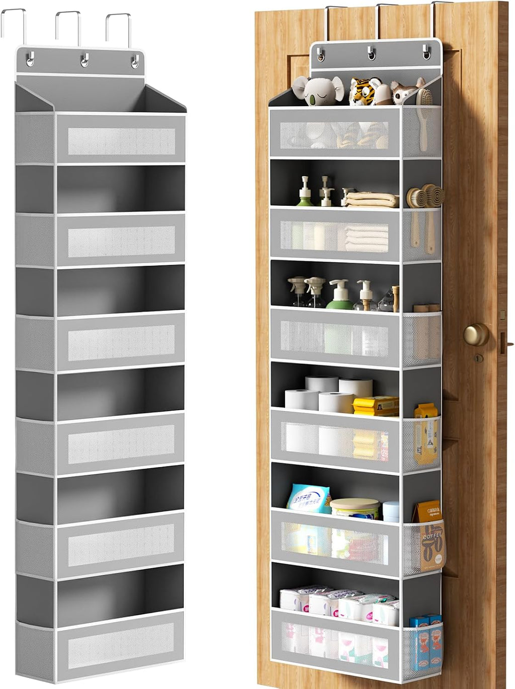 AQOOA 6-Tier Over The Door Organizer 44 lbs Capacity fit Standard Doors