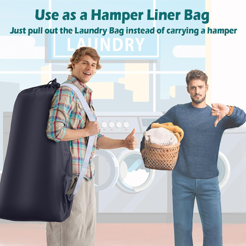 Coomee Heavy Duty Laundry Bag, 2 Pack XXL Nylon Laundry Bags with Straps