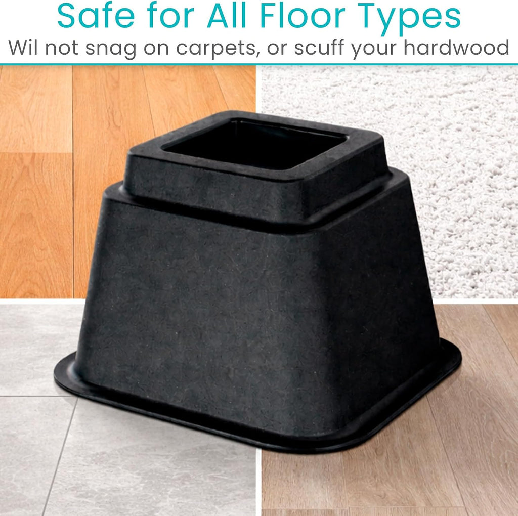 Vive Bed Risers - 3, 5 & 8 Inch Heavy Duty Stackable Risers - Furniture