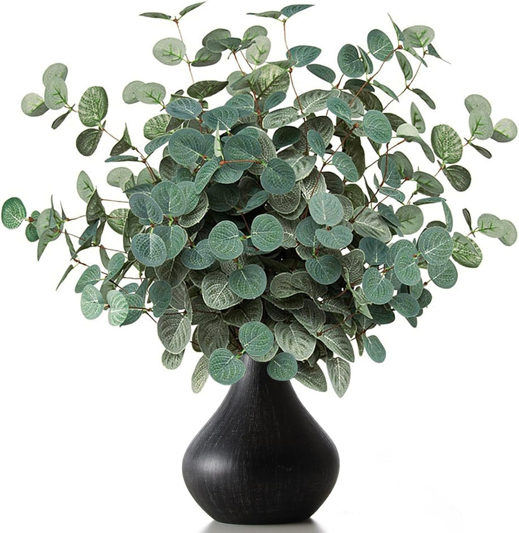 TOPHOUSE 6 Pack Artificial Silver Dollar Eucalyptus Stems for Vase Decor