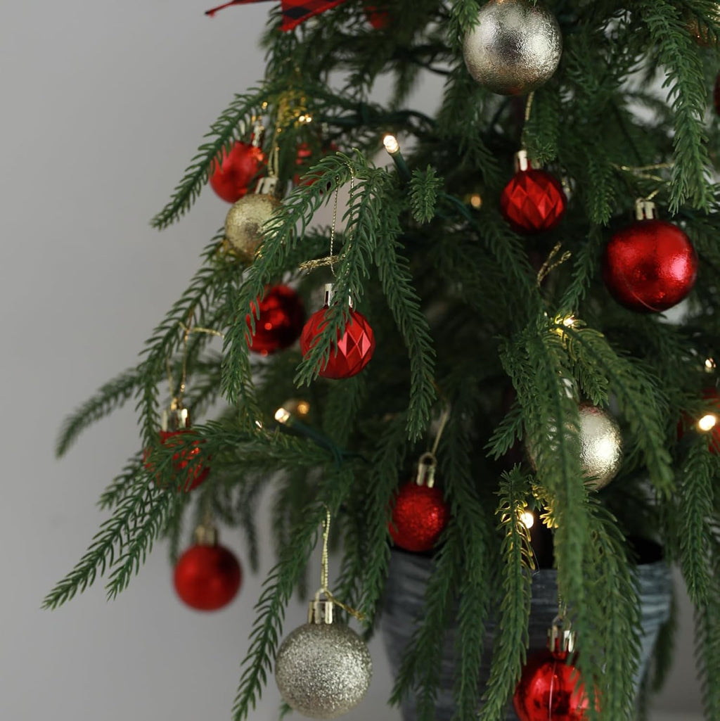 HipTree 30ct 1.18 Inch Red Gold Mini Ornaments, Xmas & Halloween Tree Decor