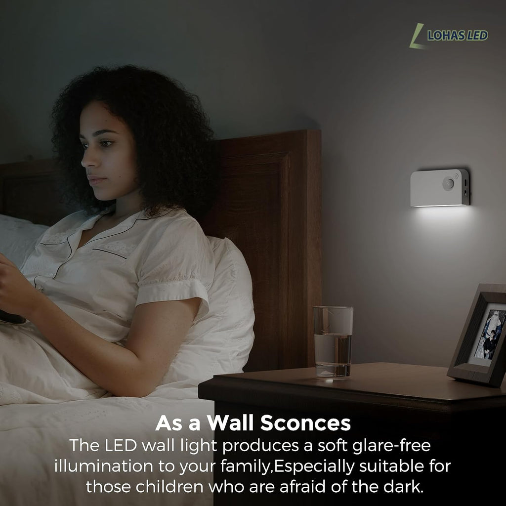 L LOHAS LED Motion Sensor Night Light, Stair Lights Indoor, 1000mAh, 6 Pack