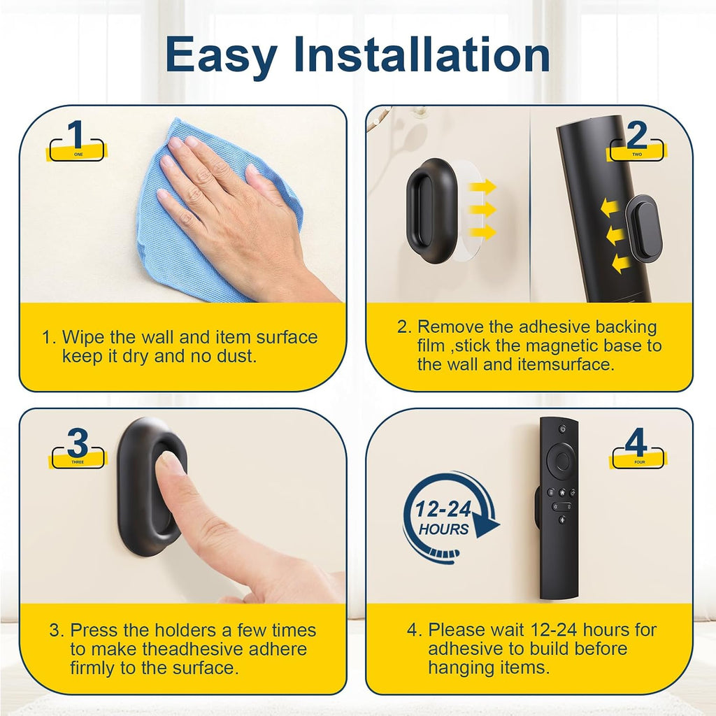Magnetic Silicone Remote Control Holder Wall Mount for TV Fan 6 Pack