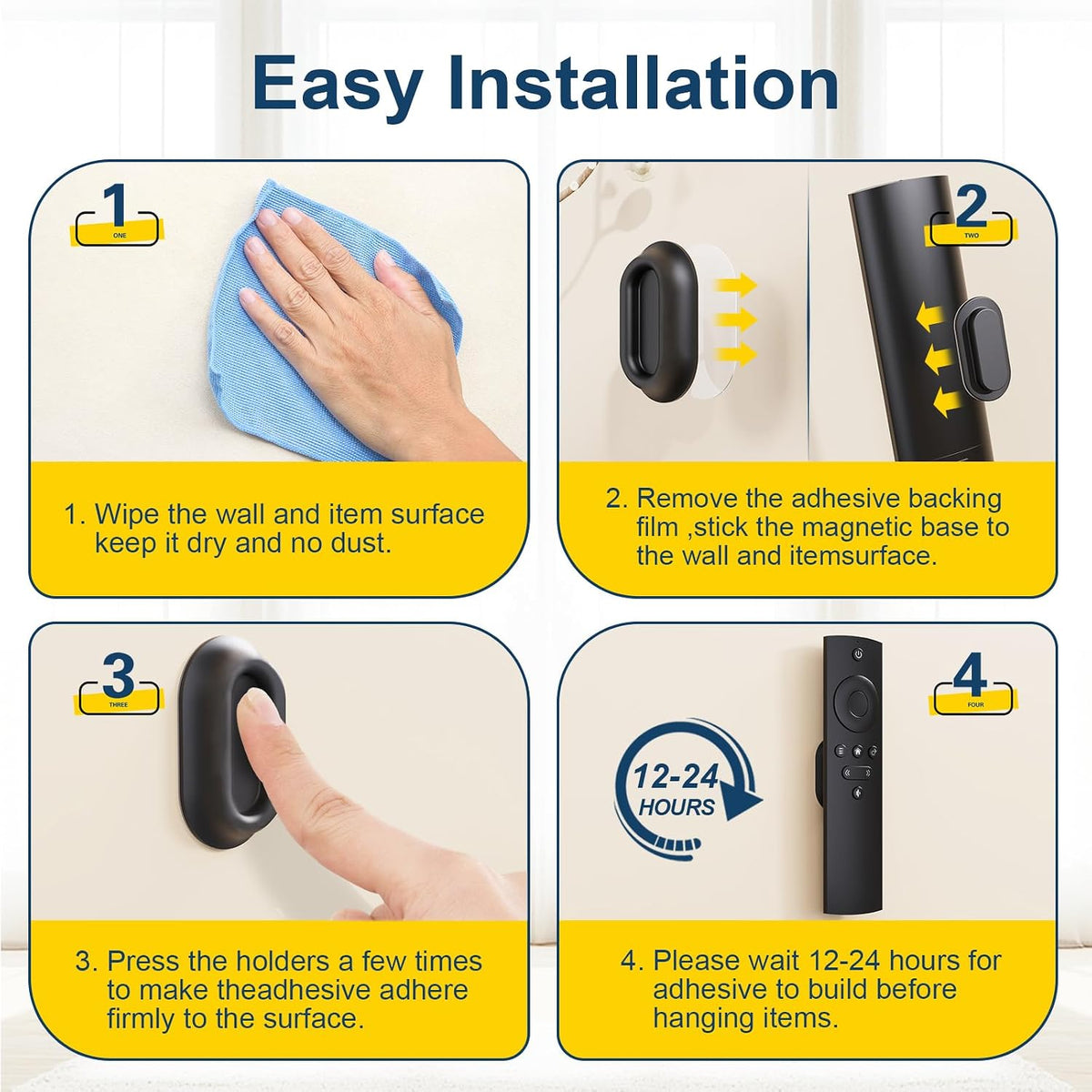 Magnetic Silicone Remote Control Holder Wall Mount for TV Fan 6 Pack