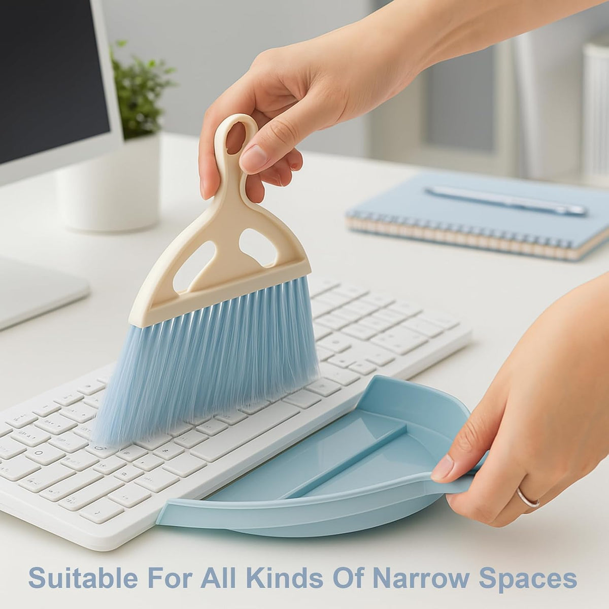 6 Pcs Small Dustpan and Brush Set, Portable Compact Mini Broom and Dust Pan
