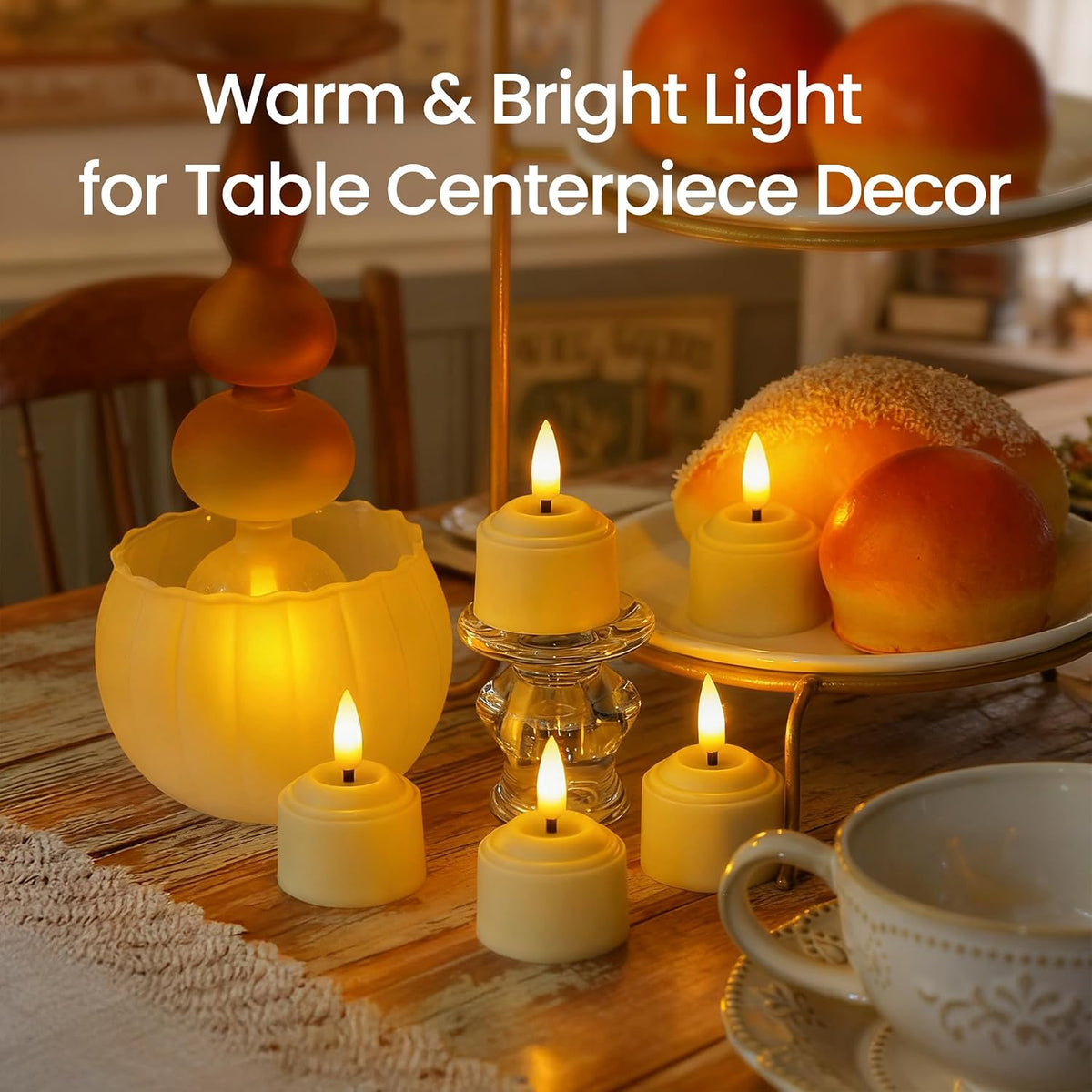 Rechargeable LED Set of 12 Tea Light Remote Candles with Charging Station, Ivory Base Timer Flameless Flickering Plastic Votive 1.6" x2.2" Tealights (2.5 Hrs Fast Charge, 100 Hrs Long Lasting)