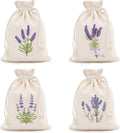24 Pcs Sachet Bags Empty Small Sachet Bags for Fragrance Handmade Scent Sachets Lavender Pattern(13x18cm, Natural Cotton)