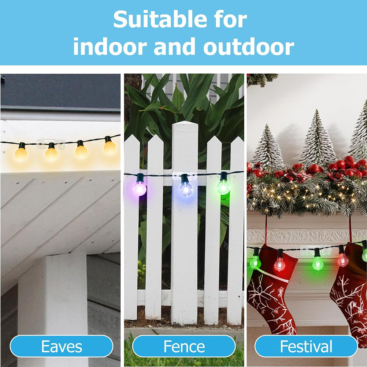Uxon 50 Pack 1/5 Inch Clear Rope Light Clips with Stainless Steel Screws, Invisible Soft Plastic Mounting Kit with Adhesives Pads for Outdoor Christmas Lights, Cable Clamps for Wire Management