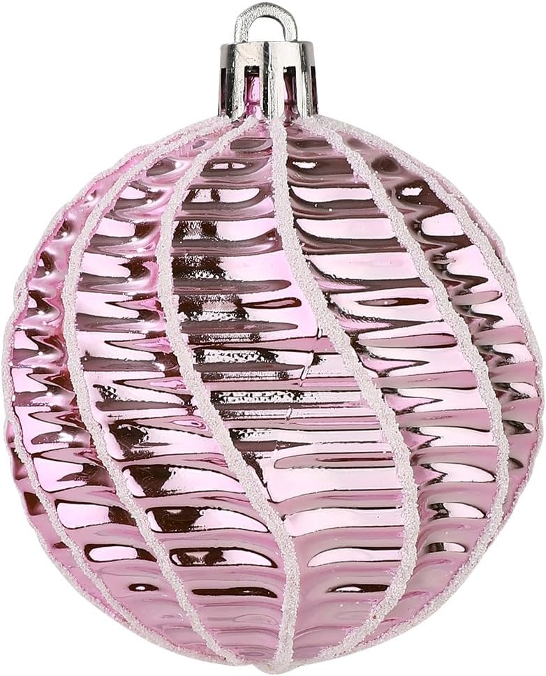 Sattiyrch Christmas Ball Ornaments 30ct, 60mm/2.36" Shatterproof Plastic Decorative Xmas Balls Ornaments Set (Pink)