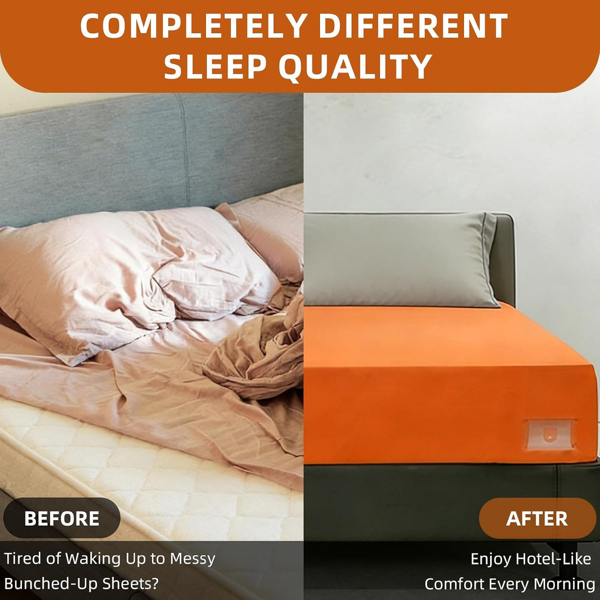 Upgrade Bed Sheet Holders for Corners - 4 Pack One-Time Installation Sheet Locks, Heavy Duty Fitted Sheet Clips to Keep Sheets Tight & Firm, No-Lift Mattress Sheet Grippers, Universal Fit