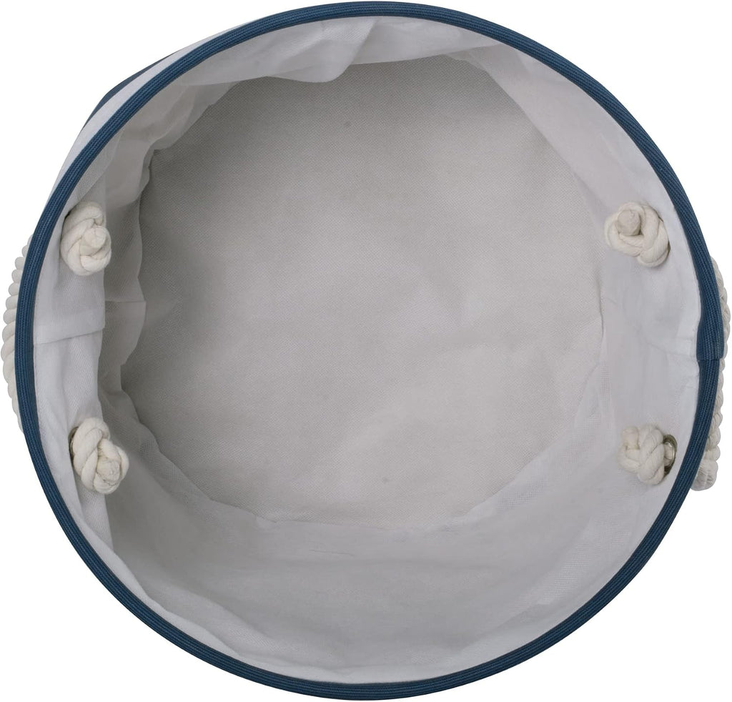 Bone Dry Dog Toy Basket, Round Navy Large, Collapsible