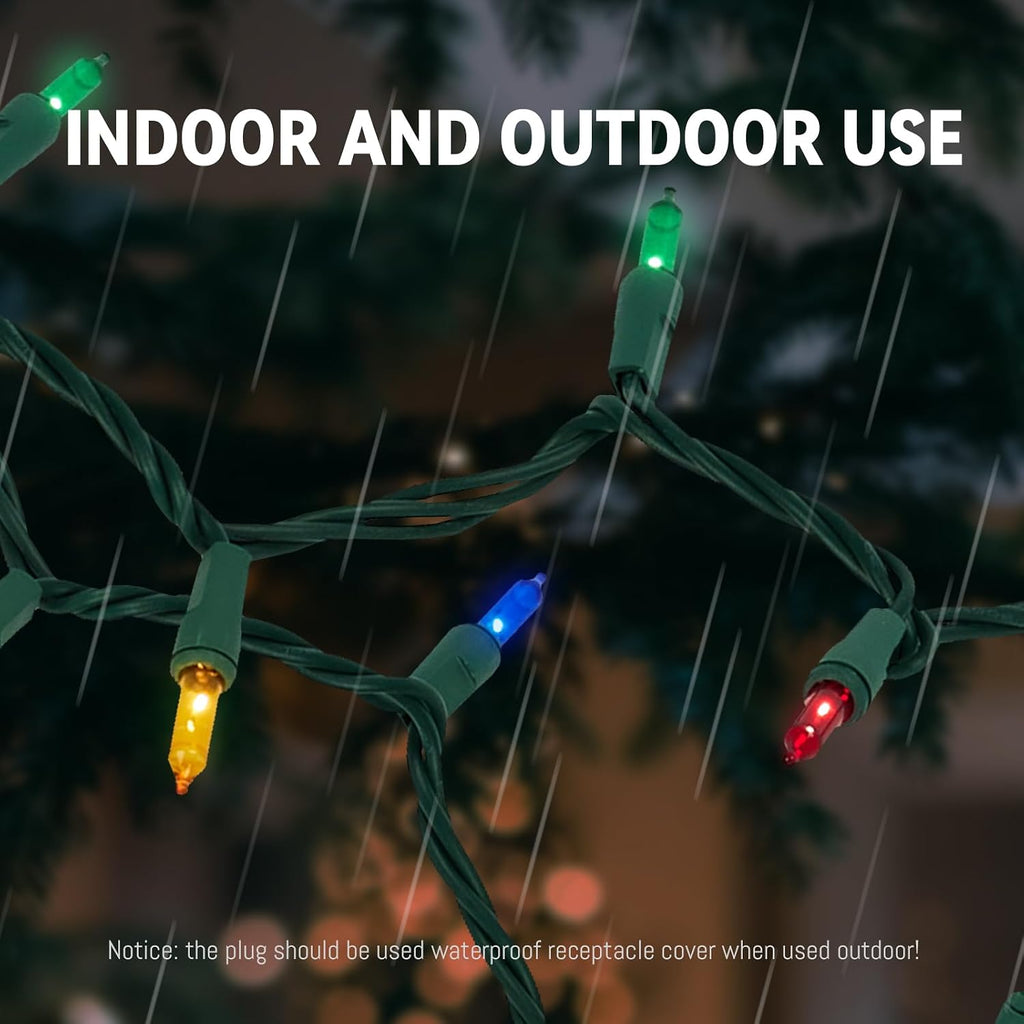 100 Count Multicolor Christmas Lights Plug in, Multi Color String Lights Indoor for Bedroom,Xmas Lights 21ft Christmas Tree Lights Indoor with Colorful Incandescent Mini String Lights for Outside