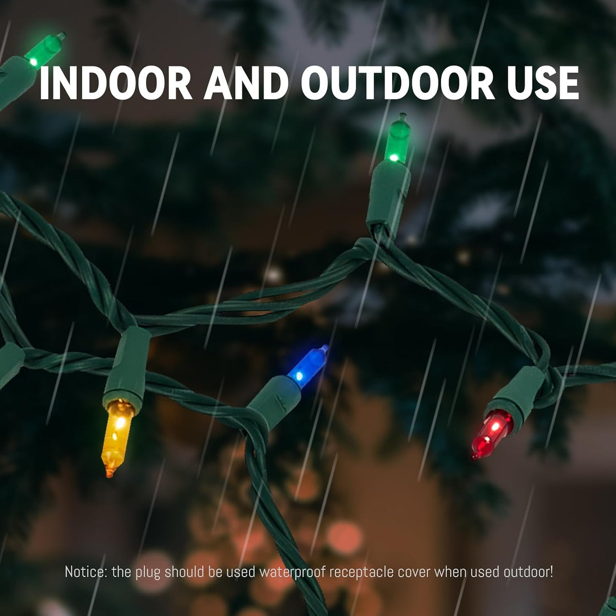 100 Count Multicolor Christmas Lights Plug in, Multi Color String Lights Indoor for Bedroom,Xmas Lights 21ft Christmas Tree Lights Indoor with Colorful Incandescent Mini String Lights for Outside
