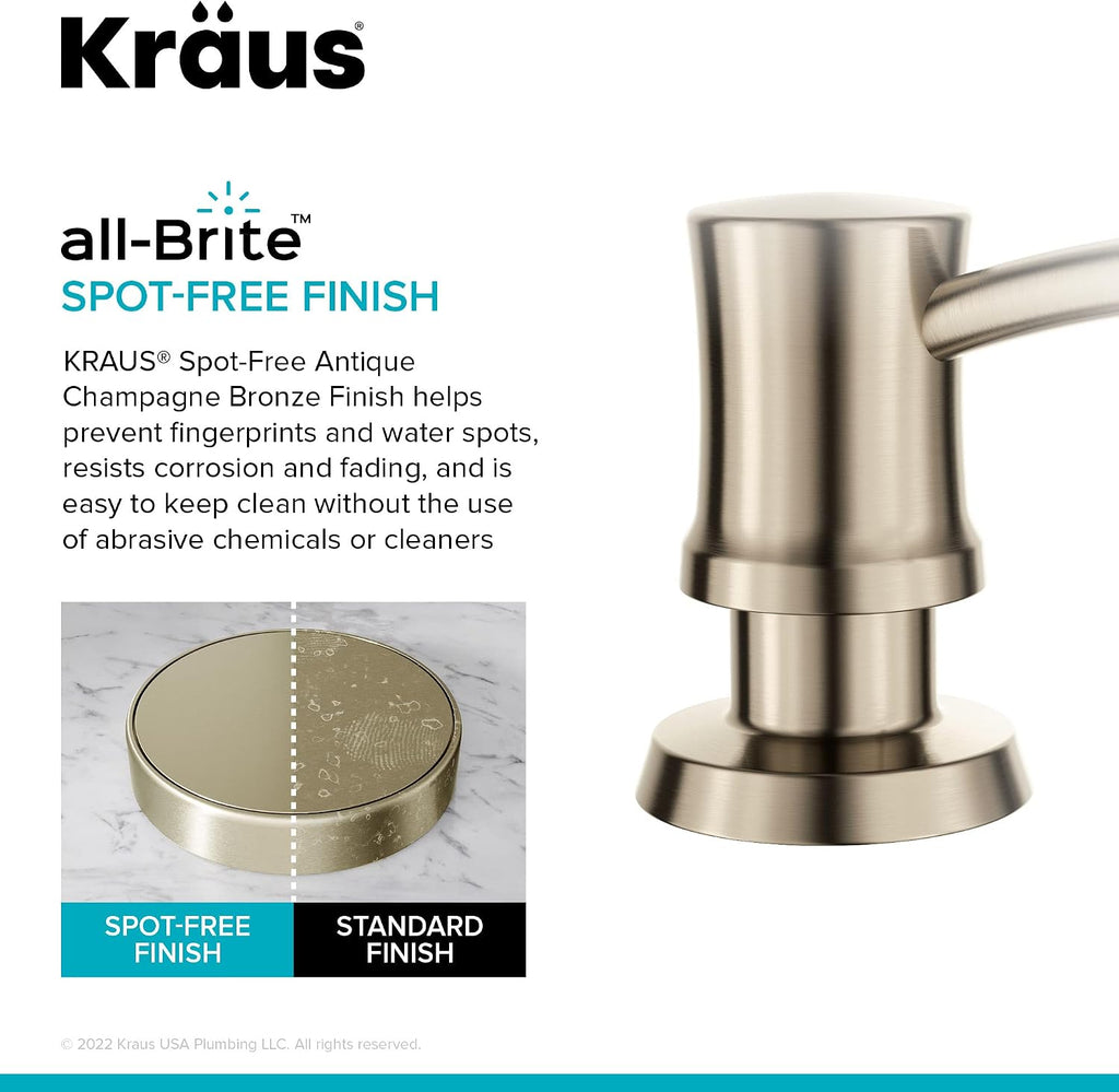 KRAUS Kitchen Soap and Lotion Dispenser in Spot Free Antique Champagne Bronze, KSD-54SFACB