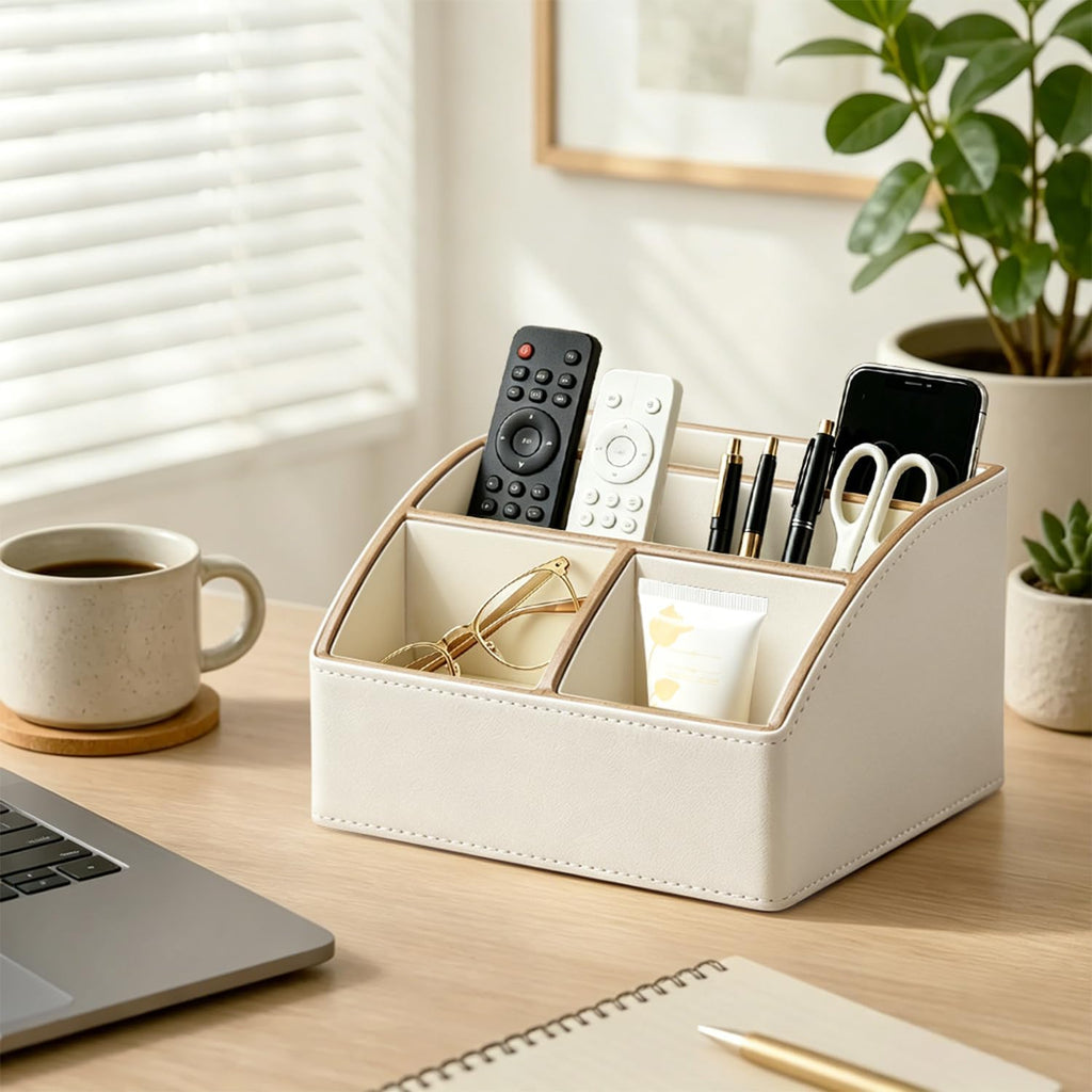 TV Remote Control Caddy, Pen/Pencil Holder, Nightstand Desktop Organizer
