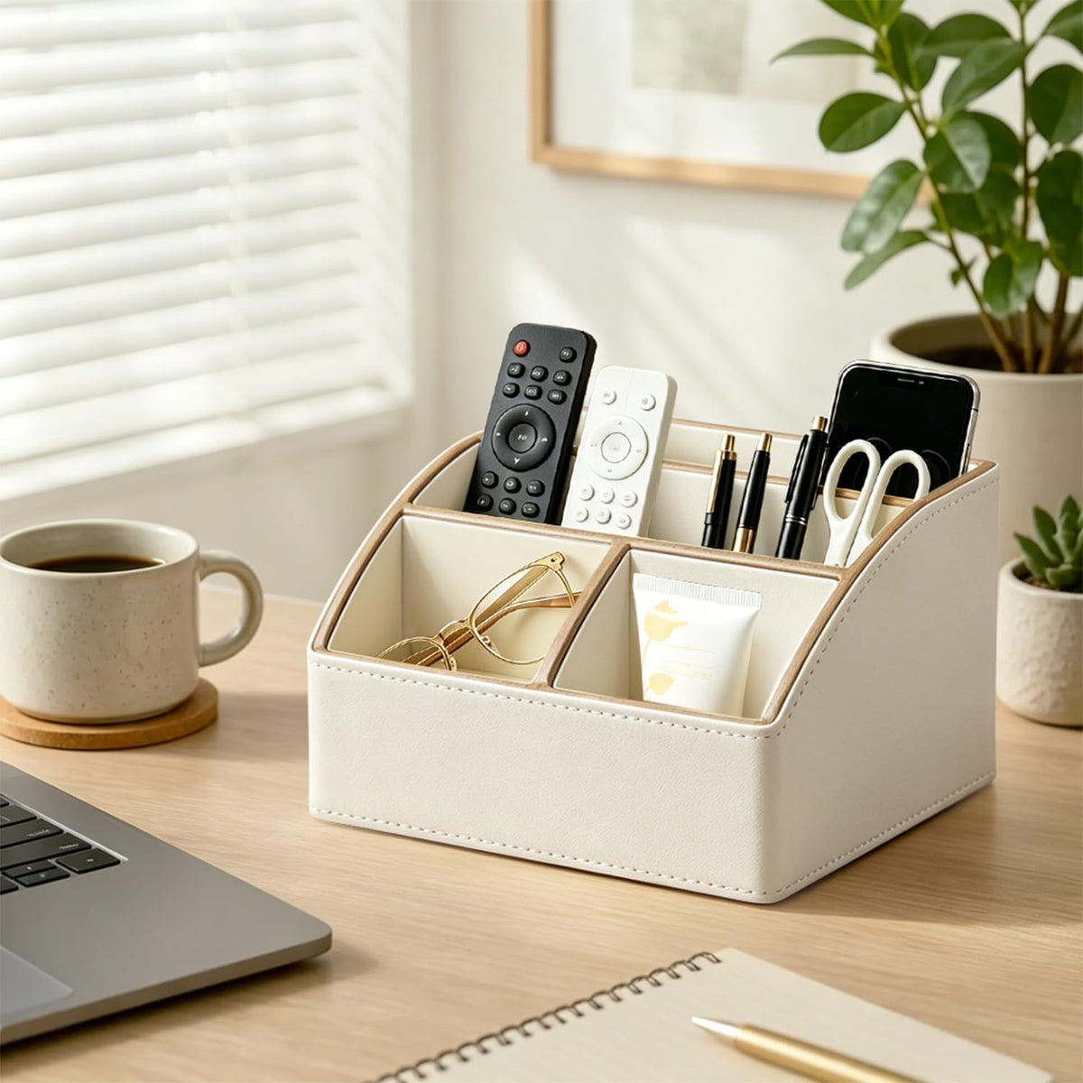 TV Remote Control Caddy, Pen/Pencil Holder, Nightstand Desktop Organizer