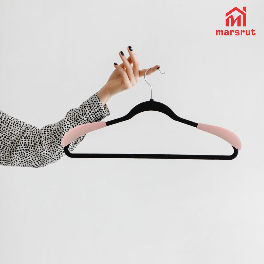 10pcs Velvet Hanger Shoulder Pads Forms Shapers, Non-Slip Cute Flocking Protectors Cushion, ONLY for Velvet Hangers with 0.18-0.2" Thickness, for Home Hotel Dorm Closet Wardrobe Accessories