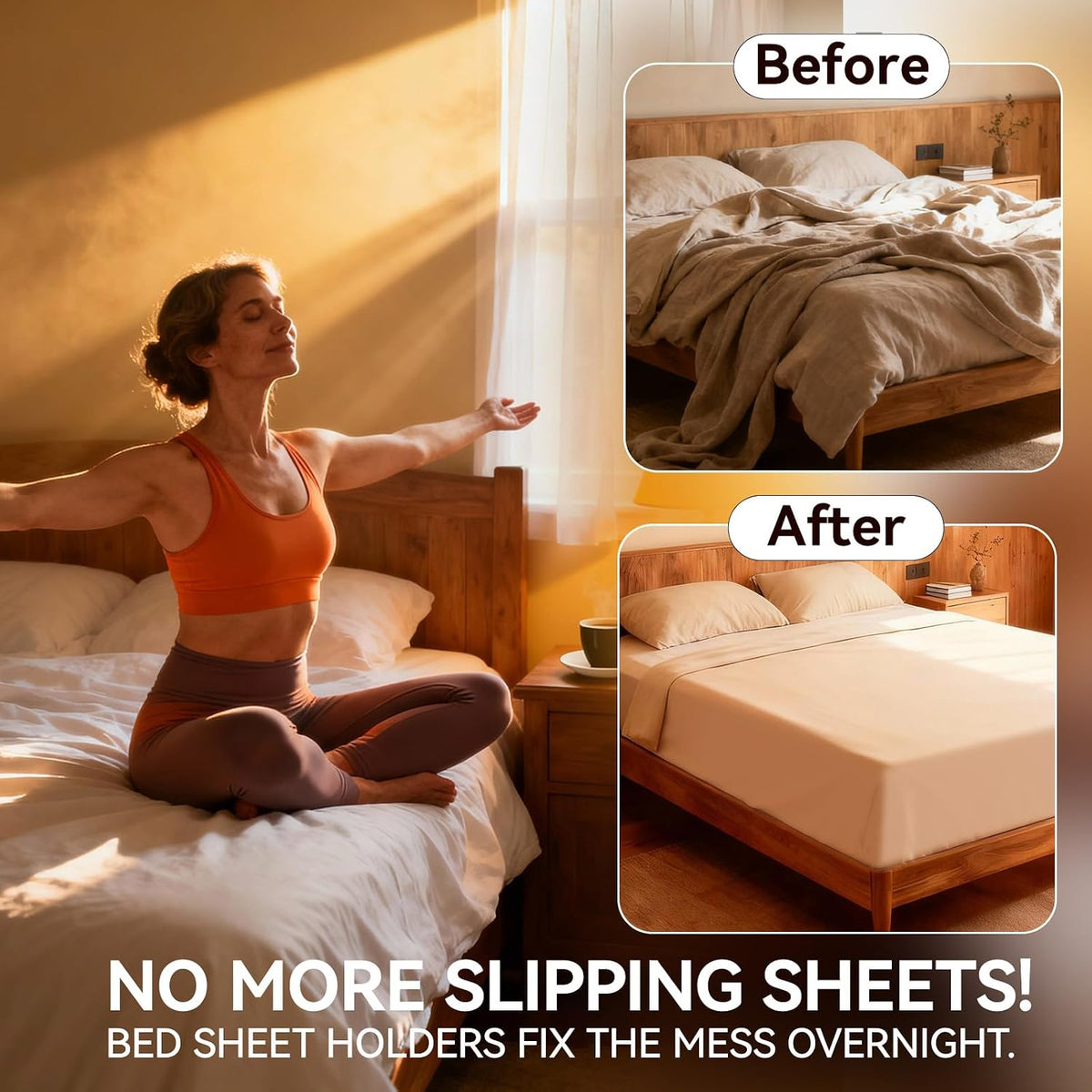 Upgraded Bed Sheet Holders Heavy Duty Straps 4Pack