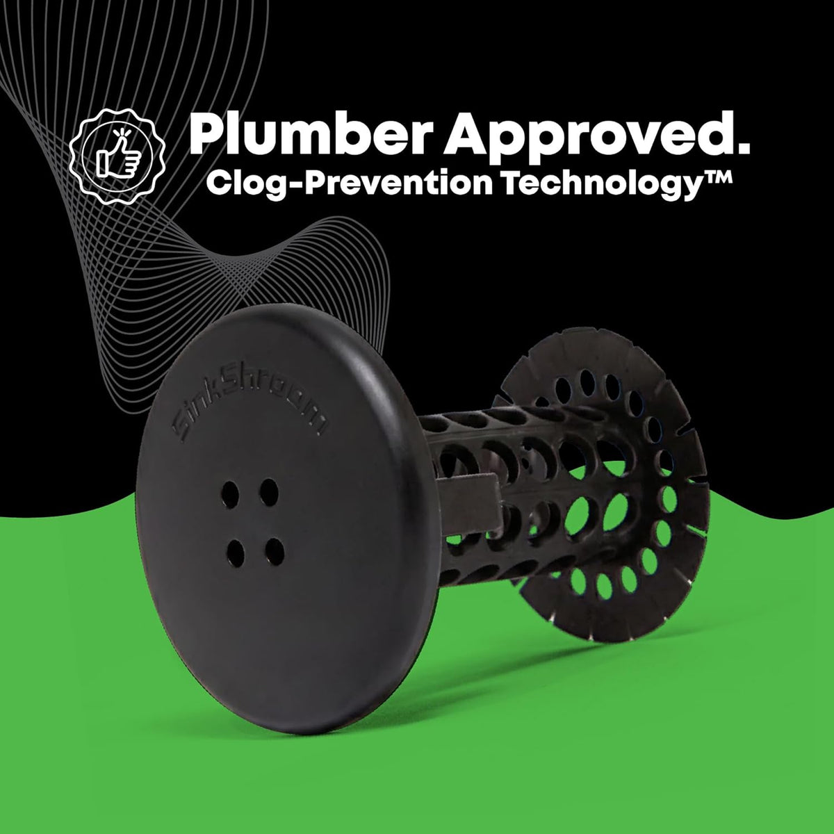 SinkShroom Hair Catcher, Matte Black Bathroom Sink Drain Protector, Hair Snare - Comes with 4 DrainShroom Toss Disposable Drain Snakes