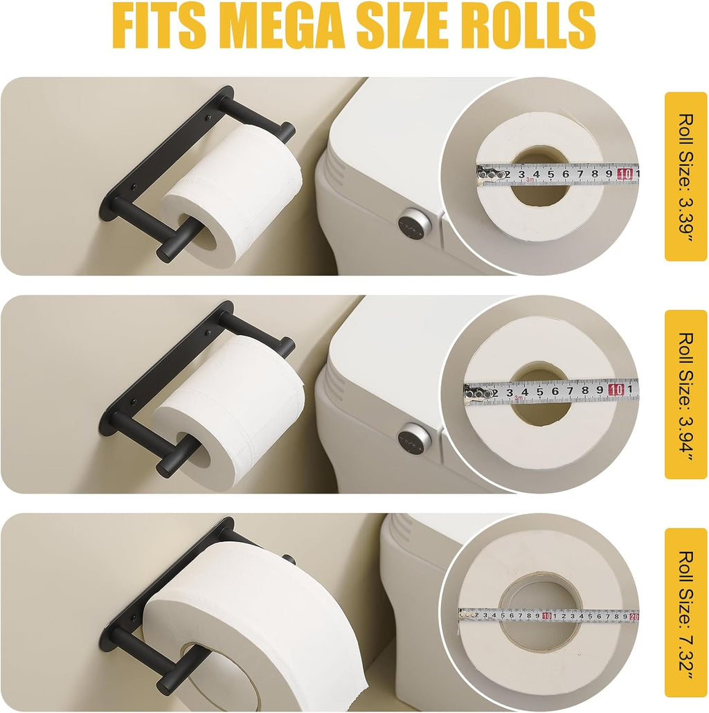 BESy Toilet Paper Holder, Bathroom Tissue Holder Wall Mount Matte Black